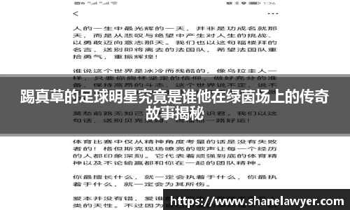 踢真草的足球明星究竟是谁他在绿茵场上的传奇故事揭秘